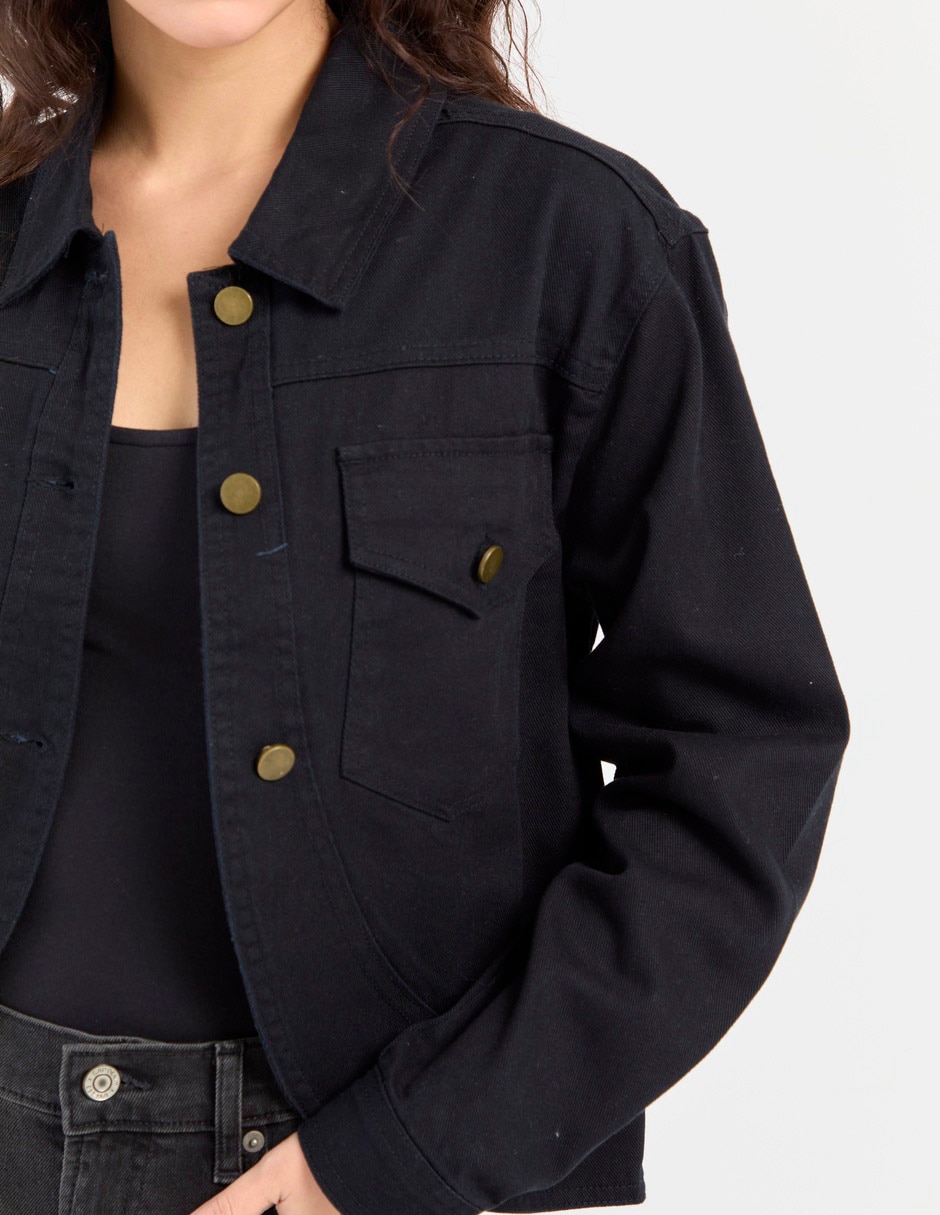 Chamarra denim de algodón para mujer 4