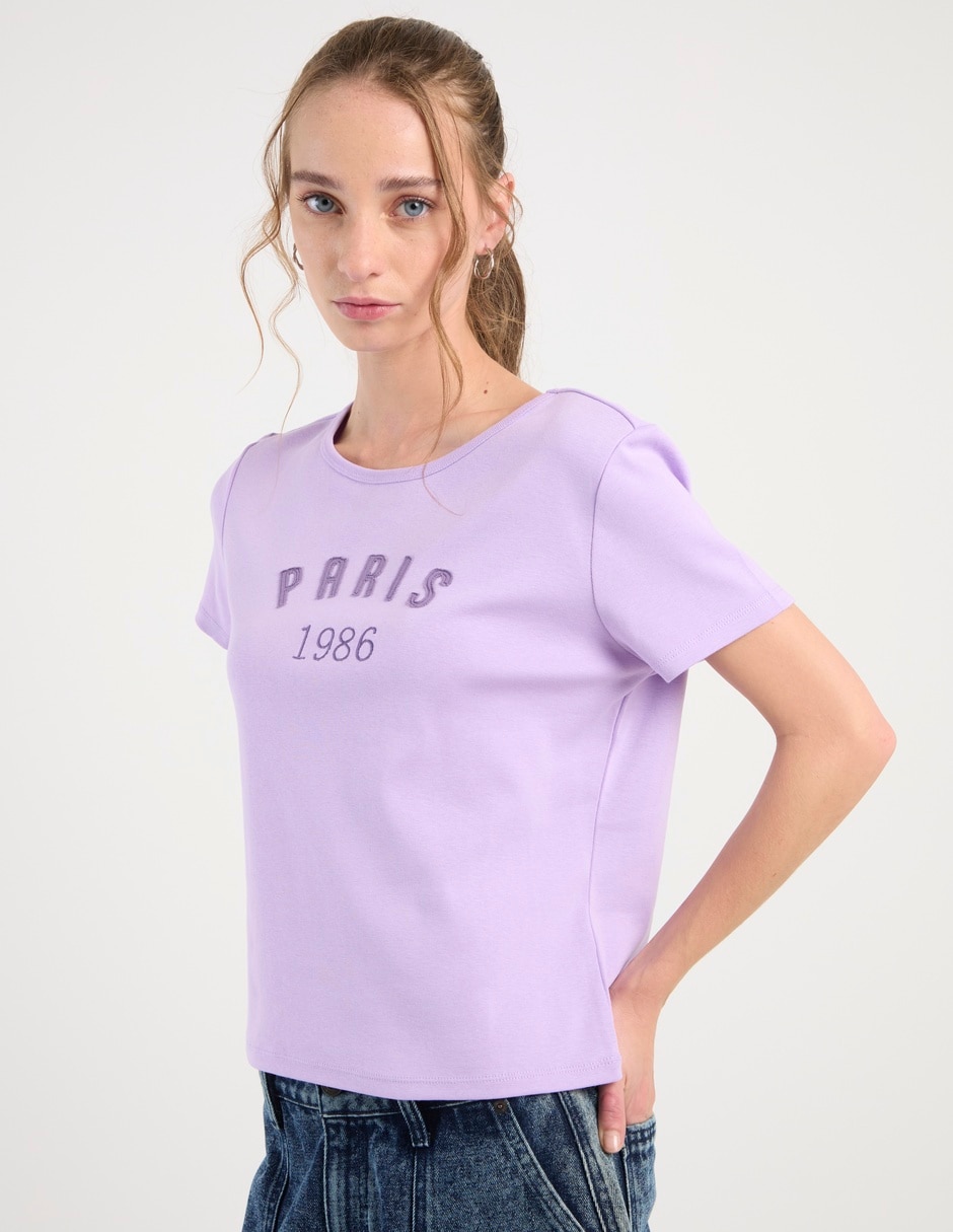 Playera manga corta cuello redondo para mujer Playera manga corta cuello redondo para mujer
