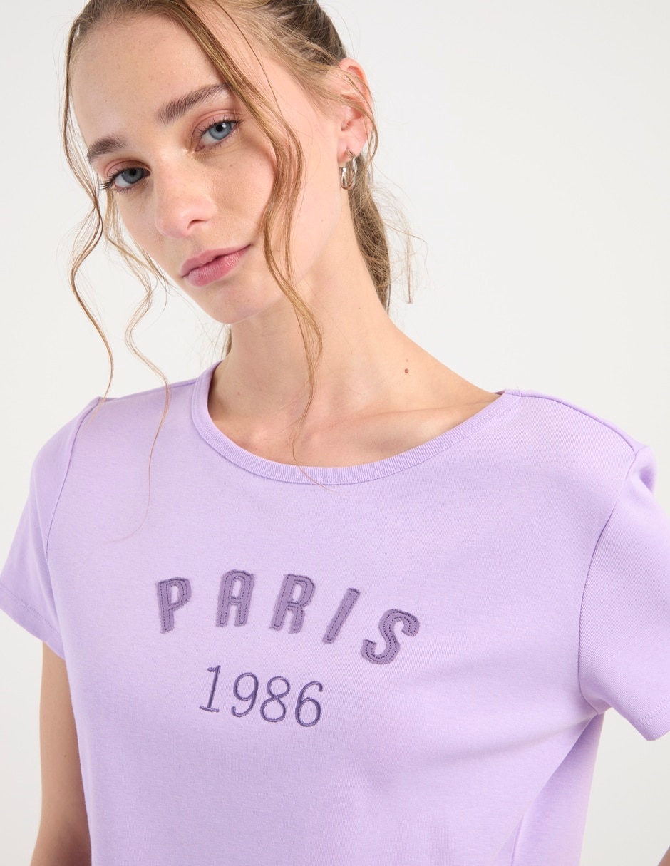 Playera manga corta cuello redondo para mujer 4