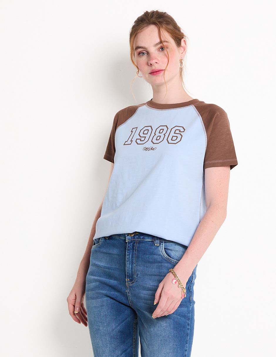 Playera manga corta cuello redondo para mujer Playera manga corta cuello redondo para mujer