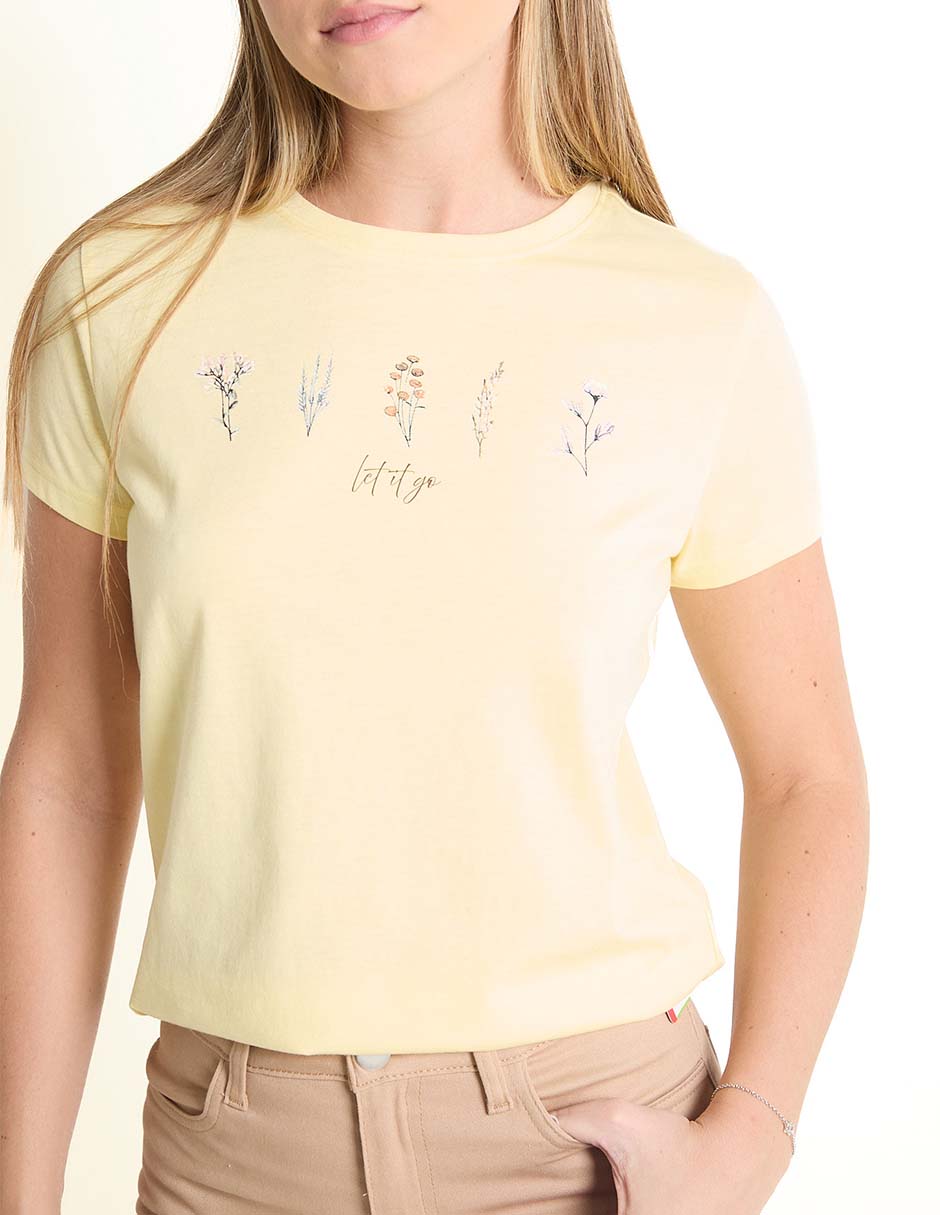 Playera manga corta cuello redondo para mujer 4