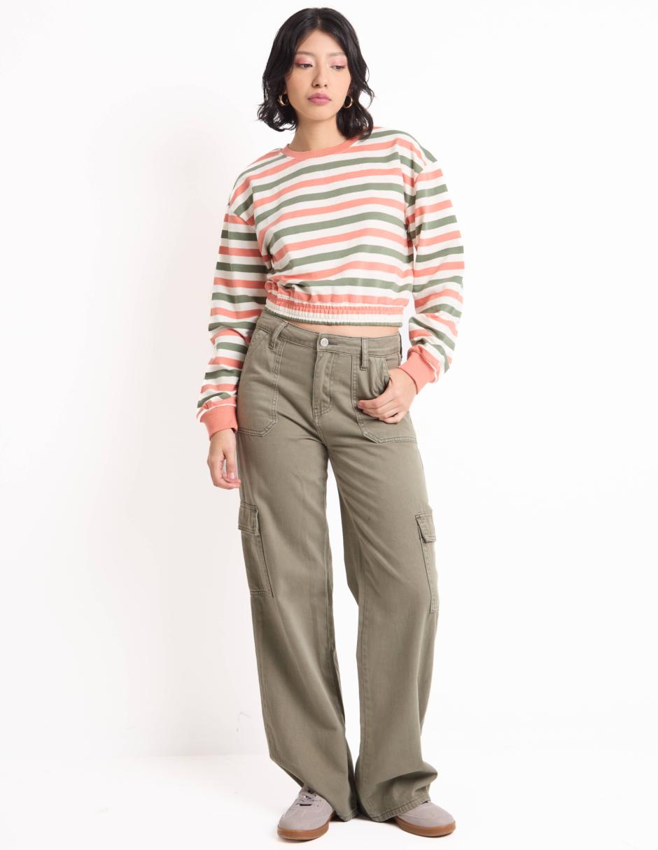 Playera manga larga cuello redondo para mujer 3