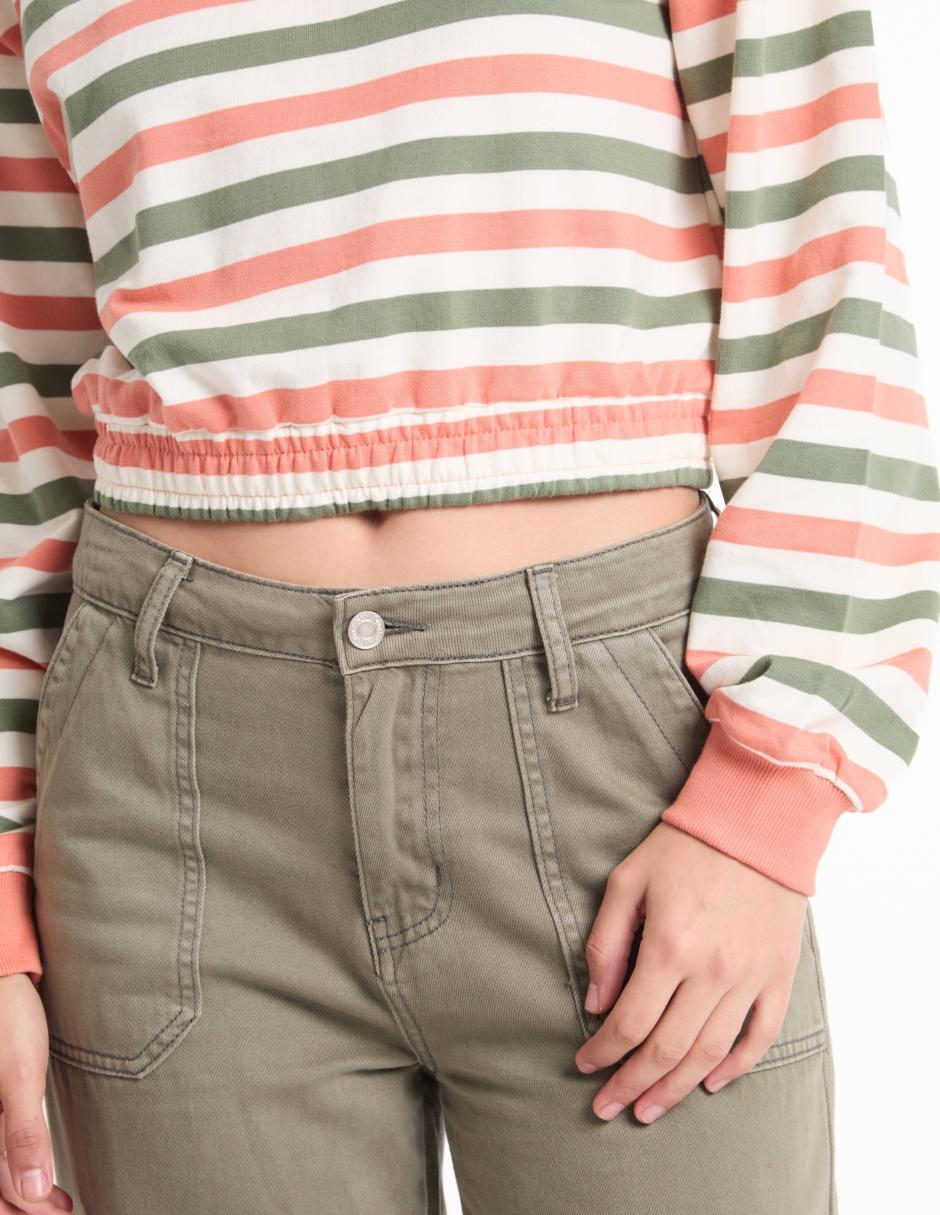 Playera manga larga cuello redondo para mujer 4