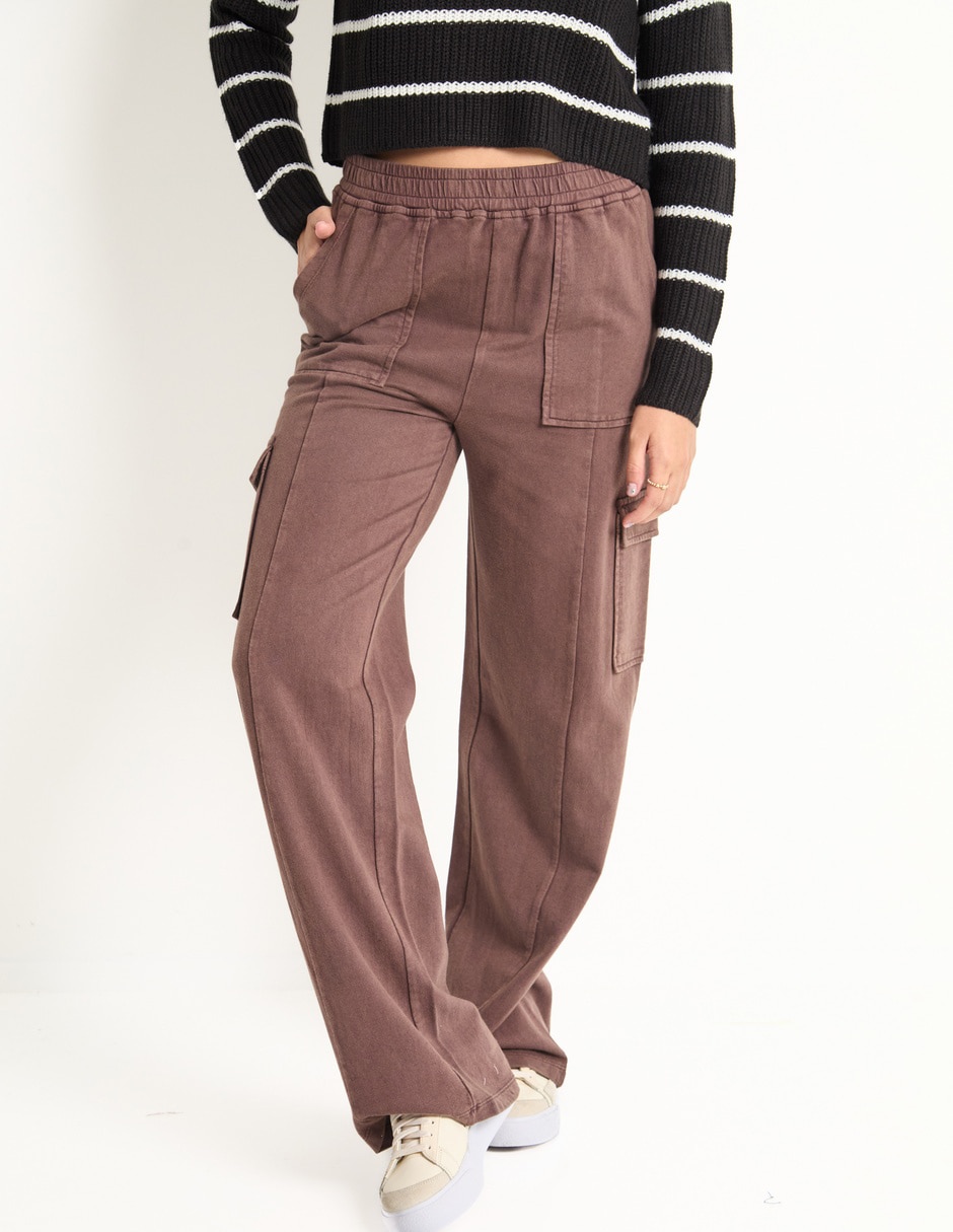 Pants amplio con elástico para mujer