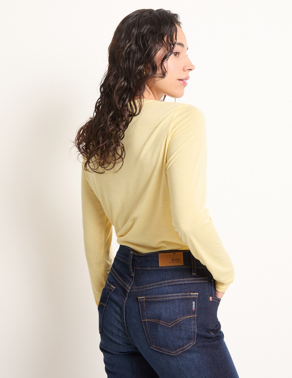 Playera manga Larga cuello redondo para mujer 2
