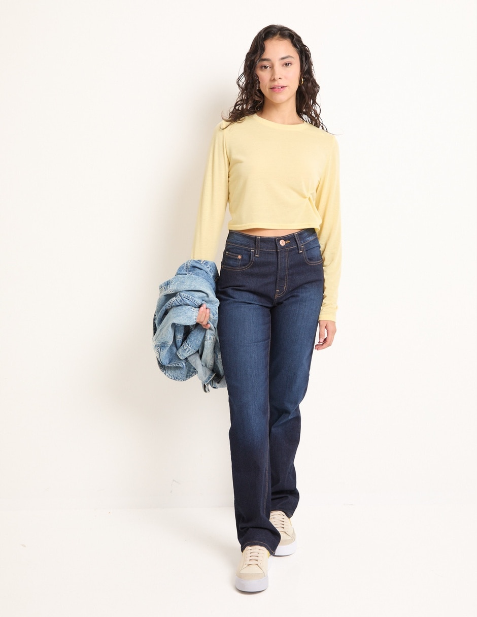 Playera manga Larga cuello redondo para mujer 3