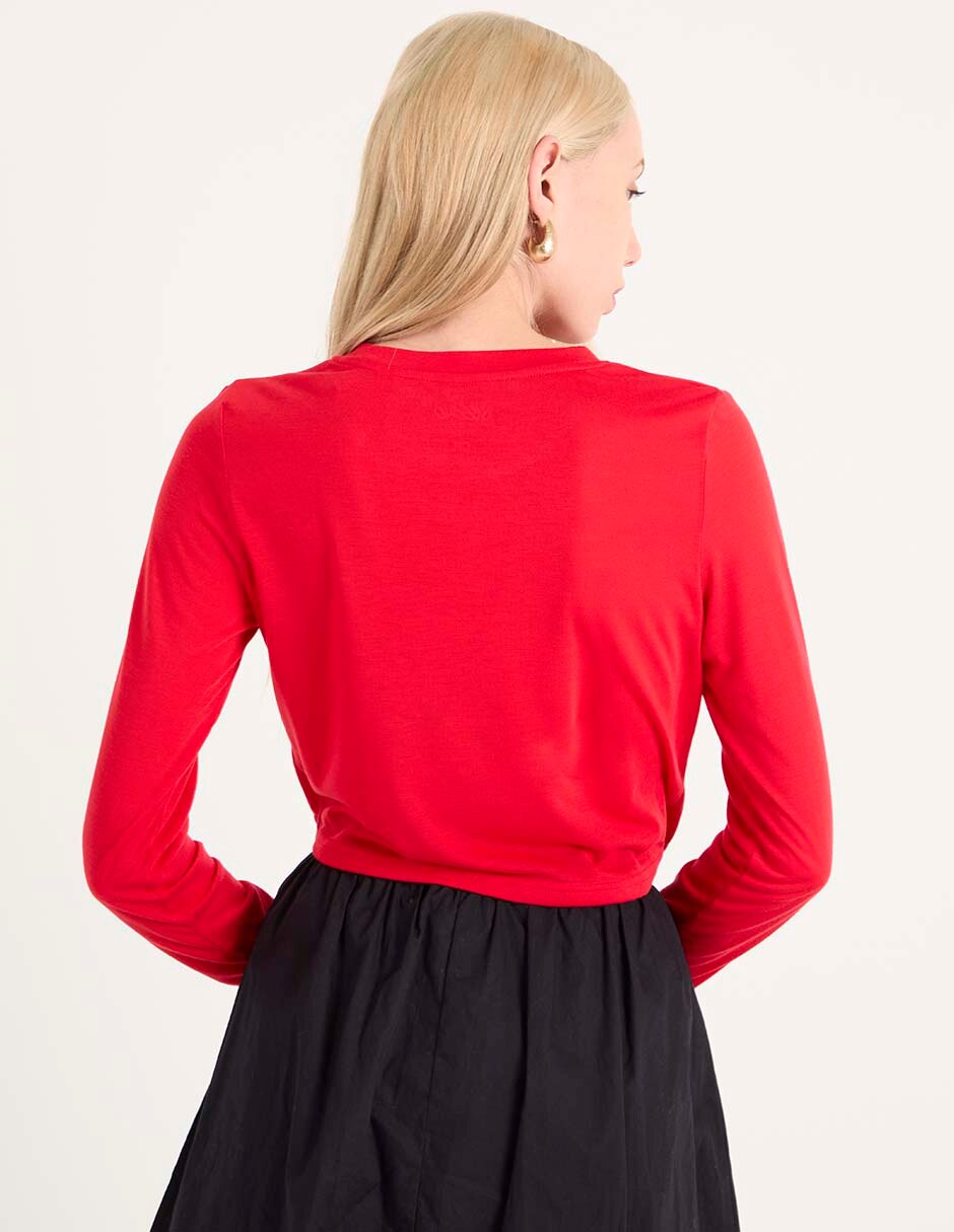 Playera manga Larga cuello redondo para mujer 2