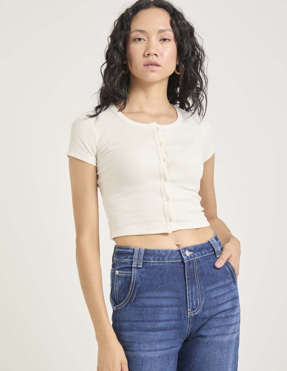 Blusa manga corta para mujer