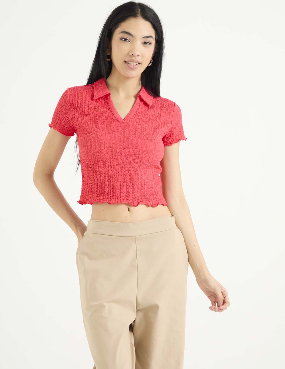 Blusa manga corta para mujer
