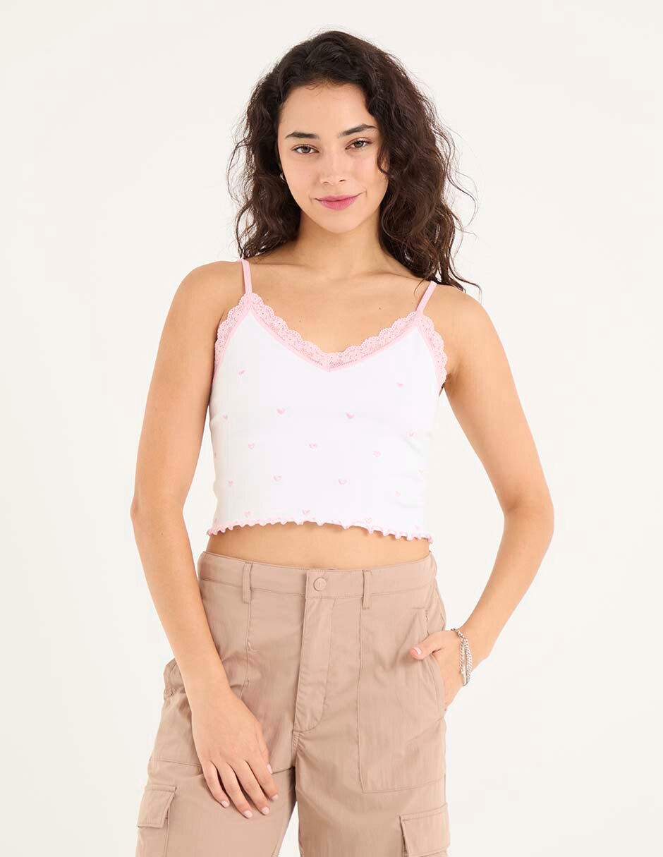 Top cuello V tirante delgado Top cuello V tirante delgado