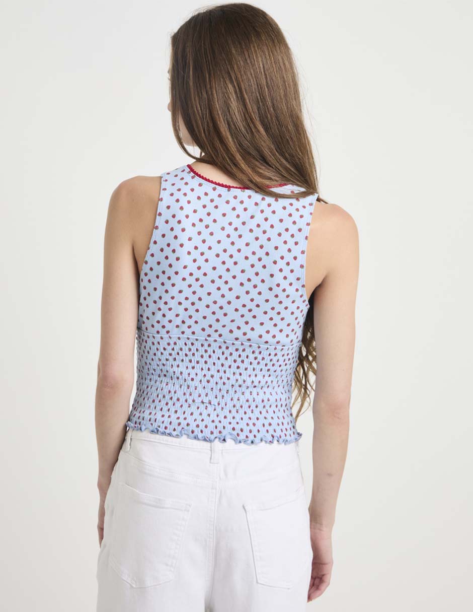 TOP CORTO MOSSIMO, M, DENIM CLARO ESTAM