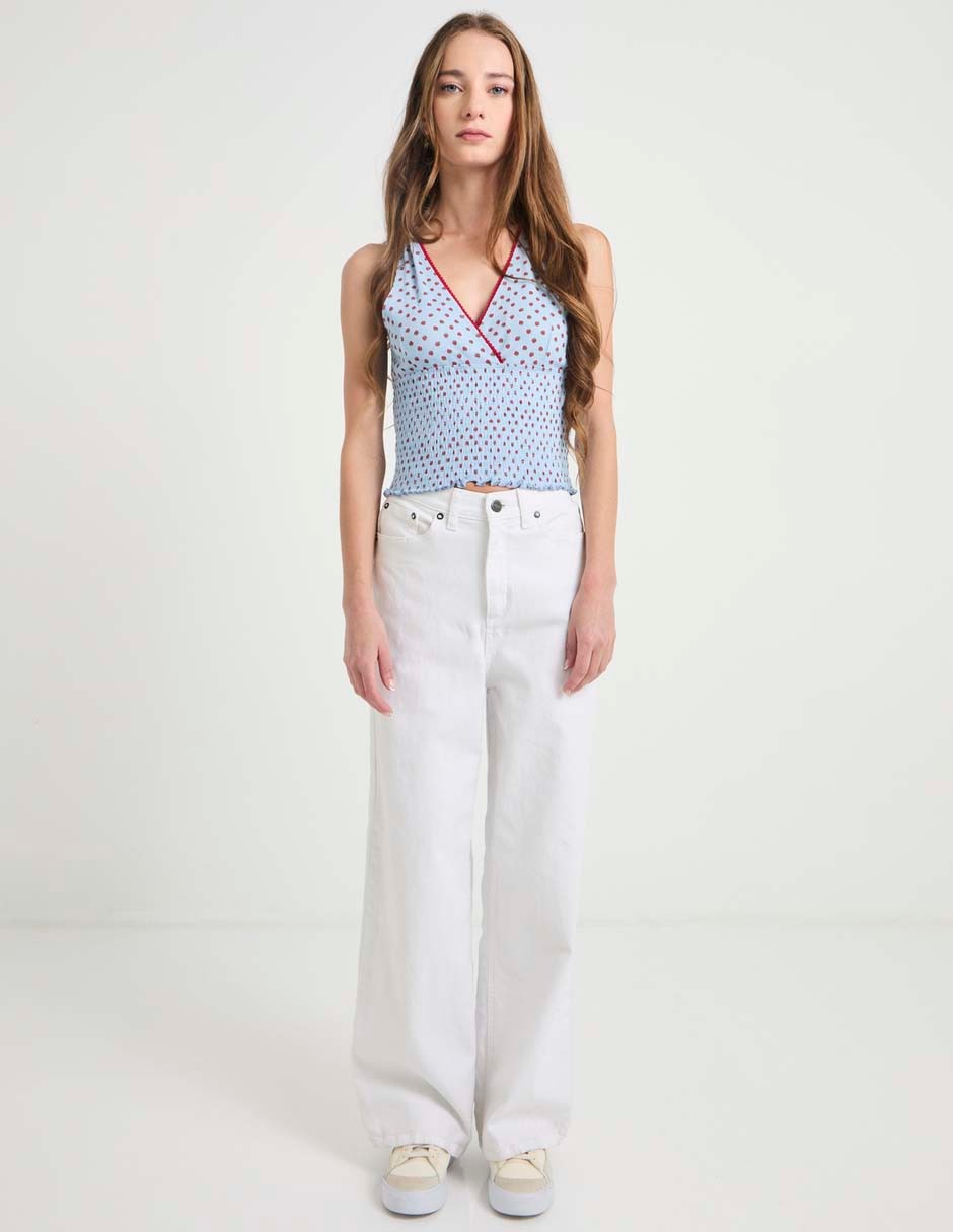 TOP CORTO MOSSIMO, M, DENIM CLARO ESTAM