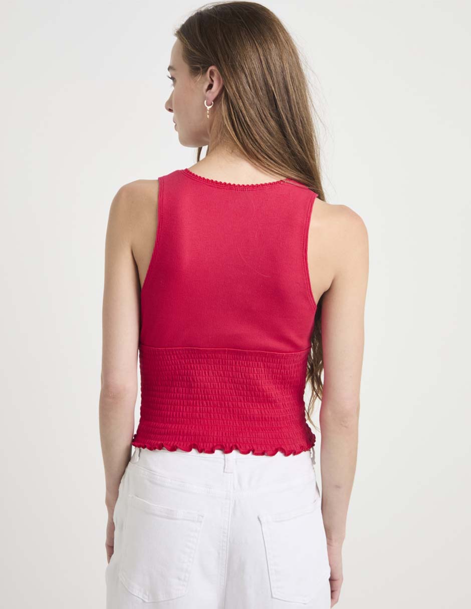 Top cuello V escote medio tirante ancho 2