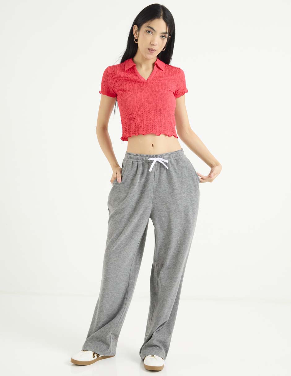 Pants amplio con jareta para mujer 3
