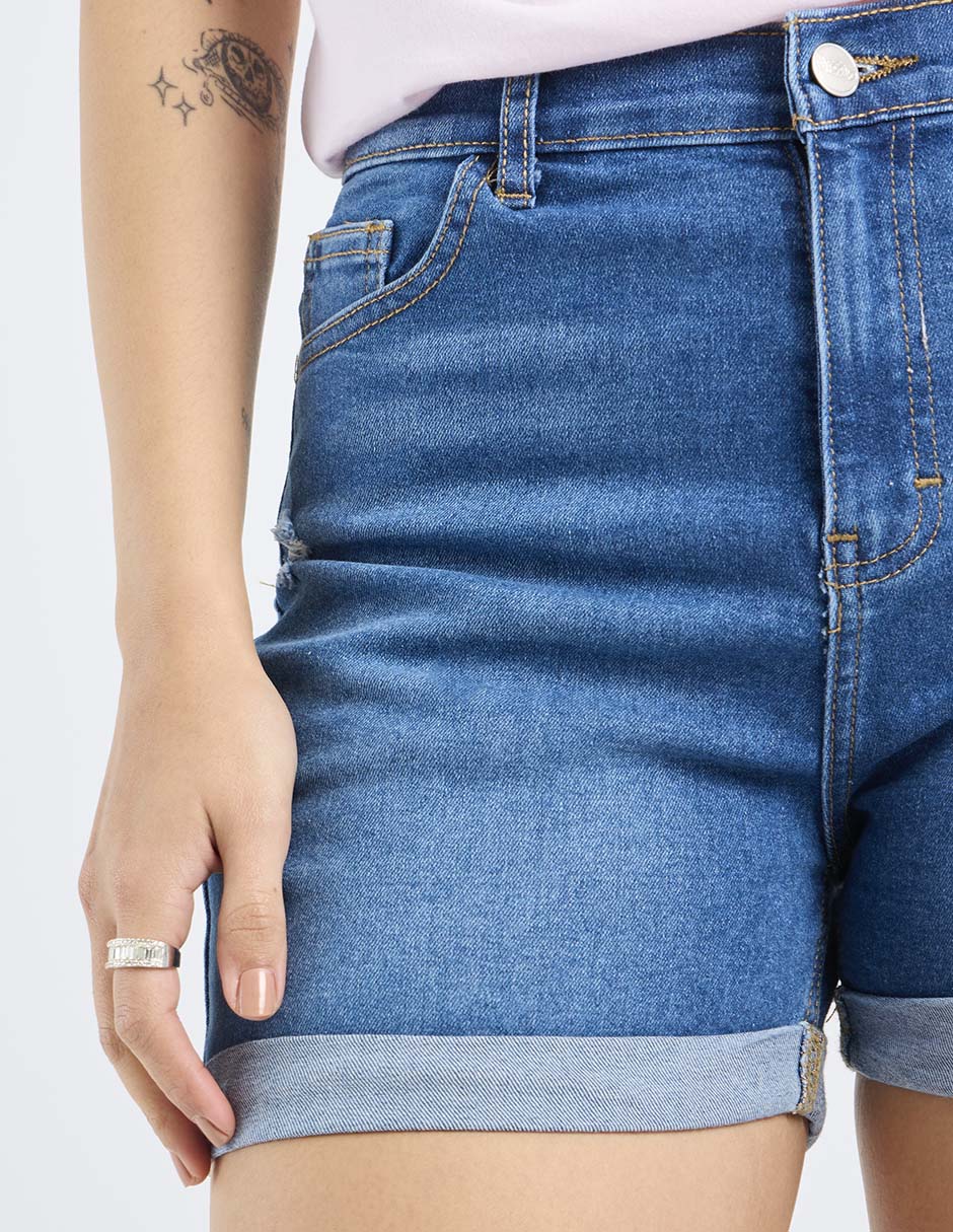 Bermuda de mezclilla para mujer 4