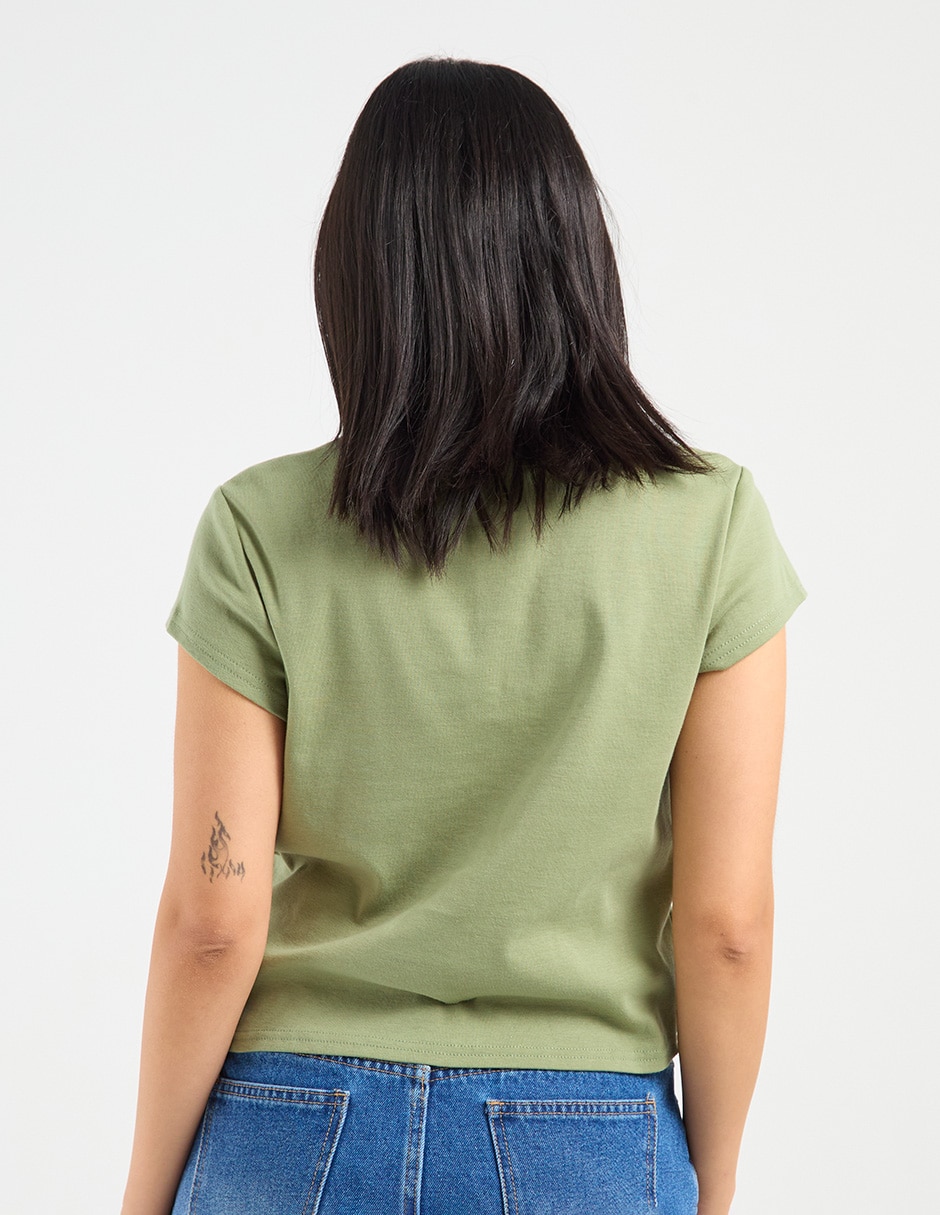 Blusa camisera manga corta para mujer 6