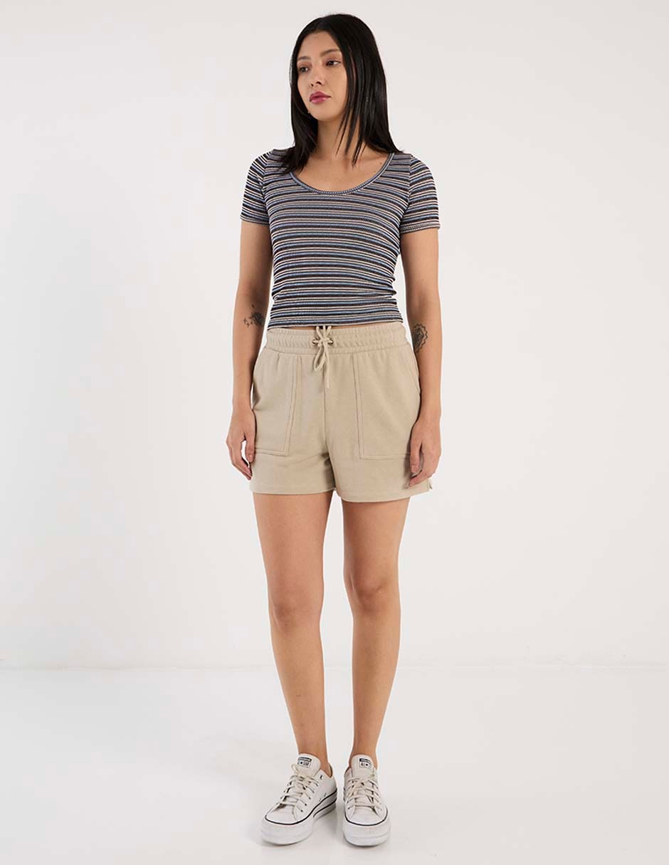 Playera manga corta cuello redondo para mujer 3