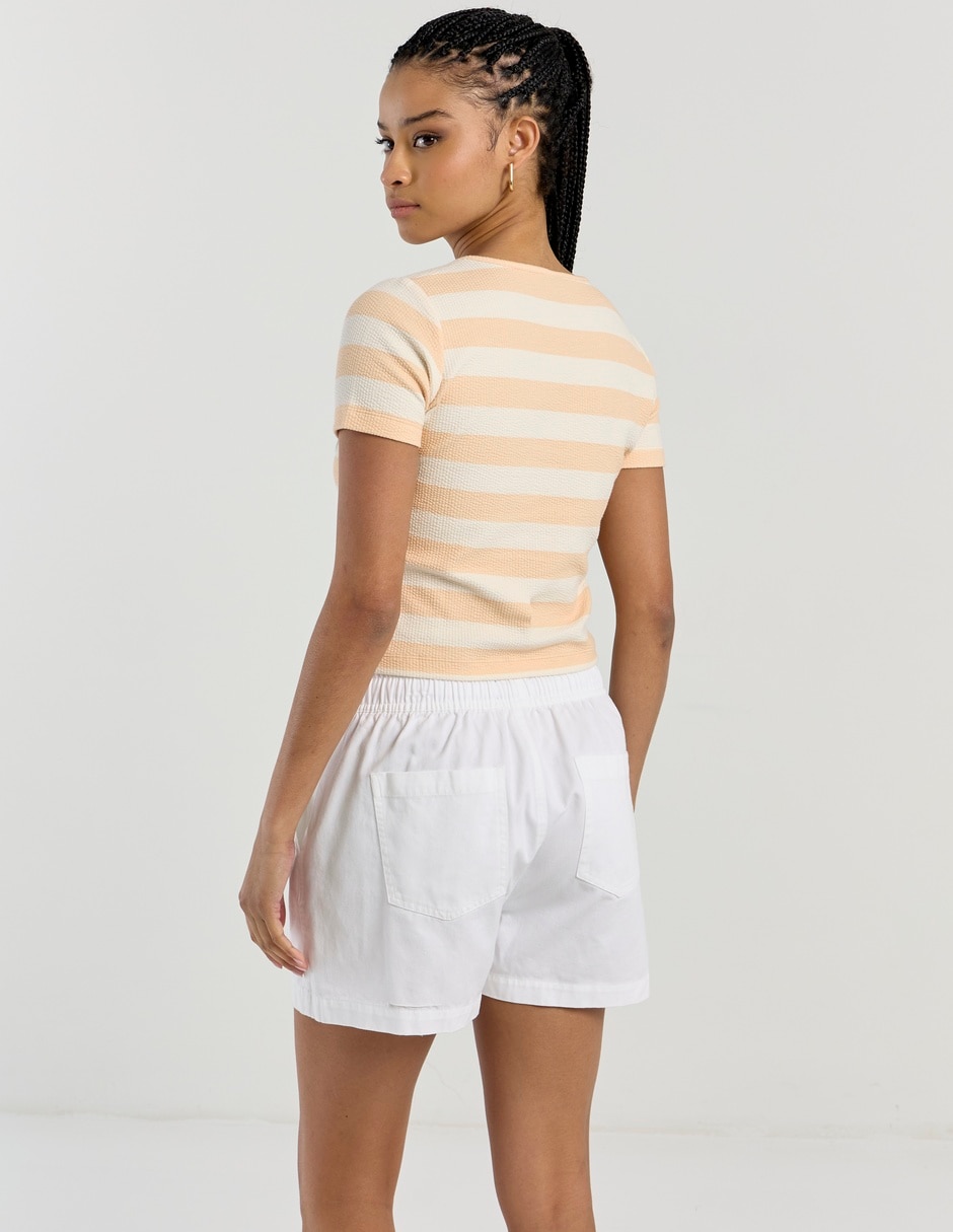 Playera manga corta cuello redondo para mujer 6