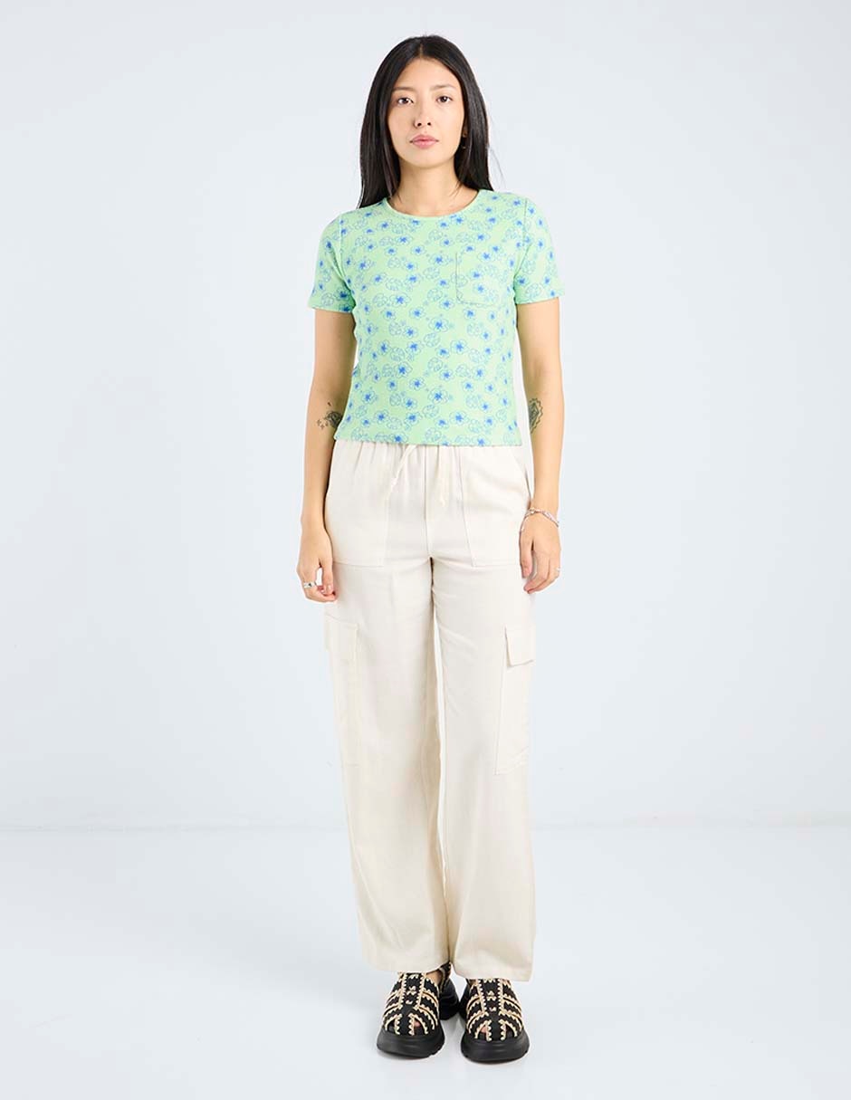Playera manga corta cuello redondo para mujer 2
