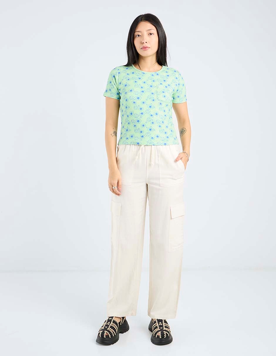 Playera manga corta cuello redondo para mujer 3