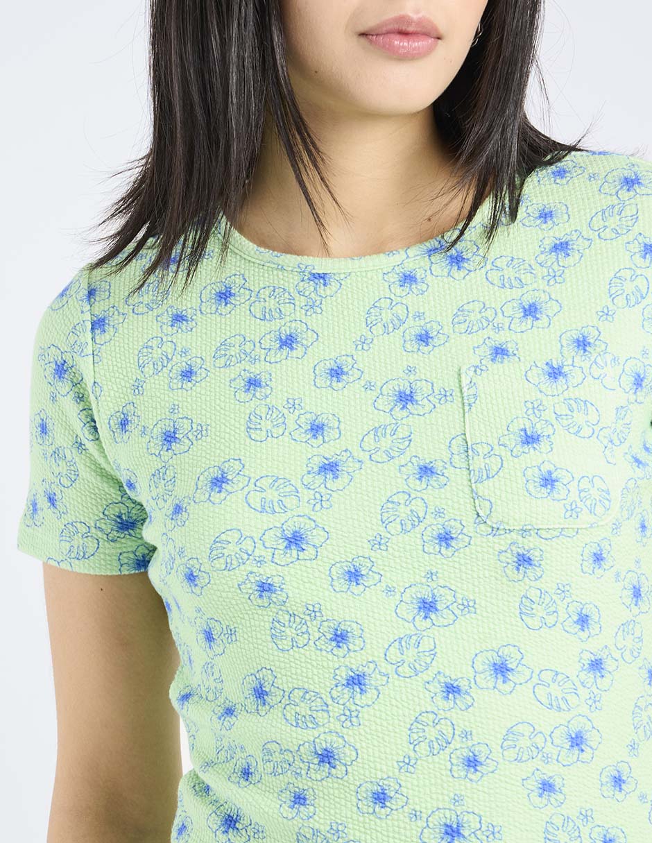 Playera manga corta cuello redondo para mujer 4