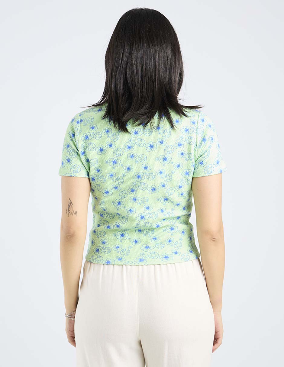 Playera manga corta cuello redondo para mujer 6