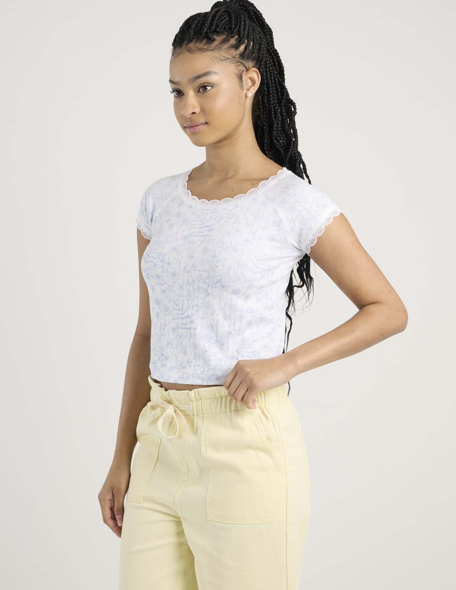 Playera manga corta cuello redondo para mujer Playera manga corta cuello redondo para mujer