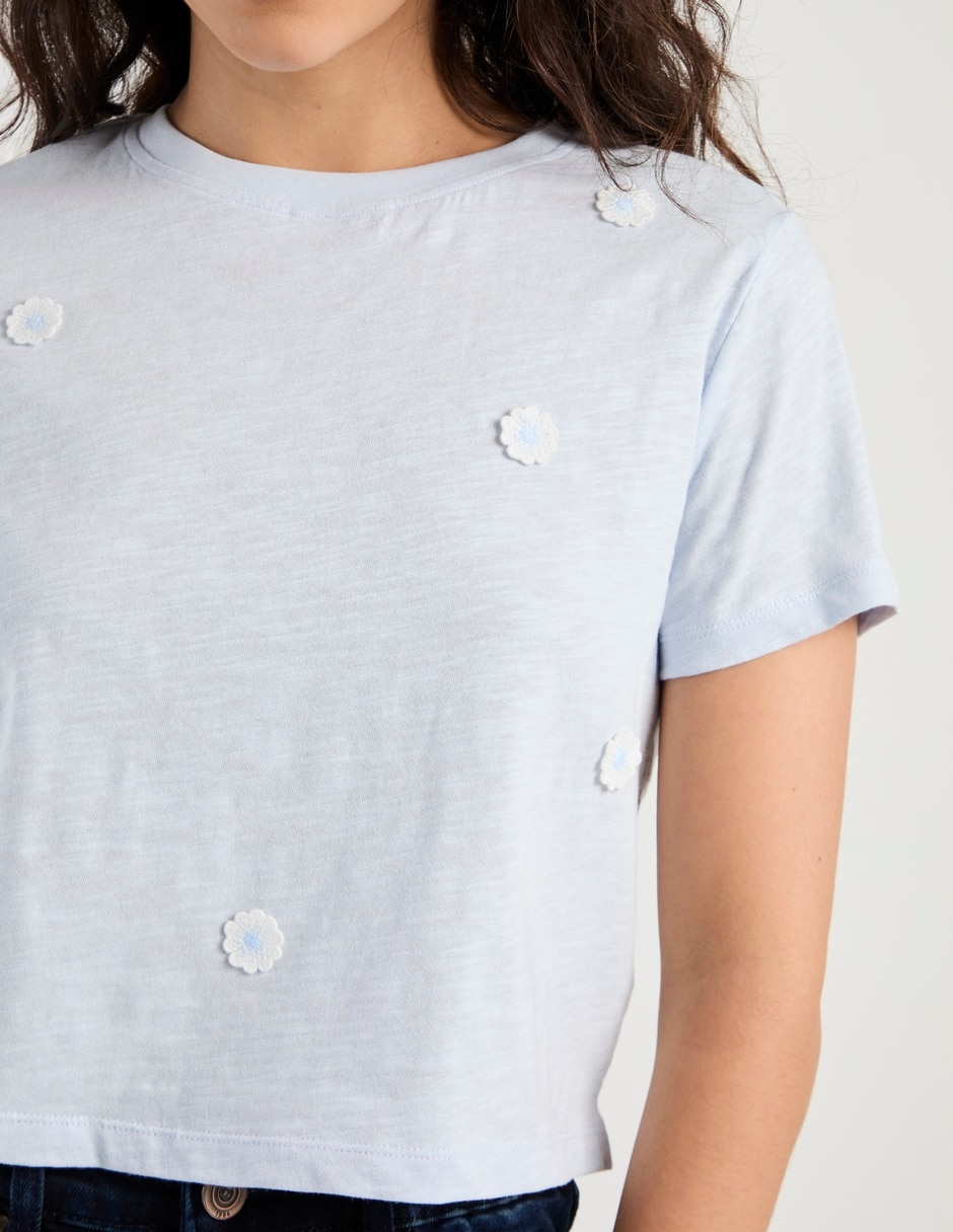 Playera manga corta cuello redondo para mujer 4