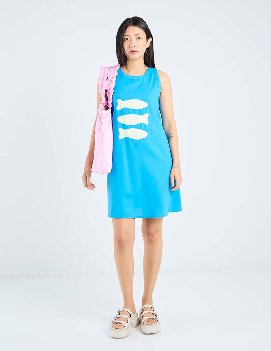 VESTIDO CORTO MOSSIMO, CH, MALIBU LISO