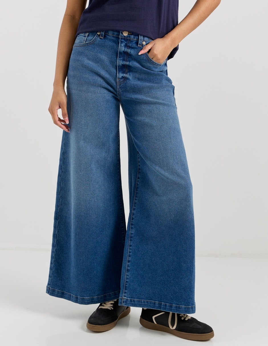 Jeans relaxed wide leg para mujer