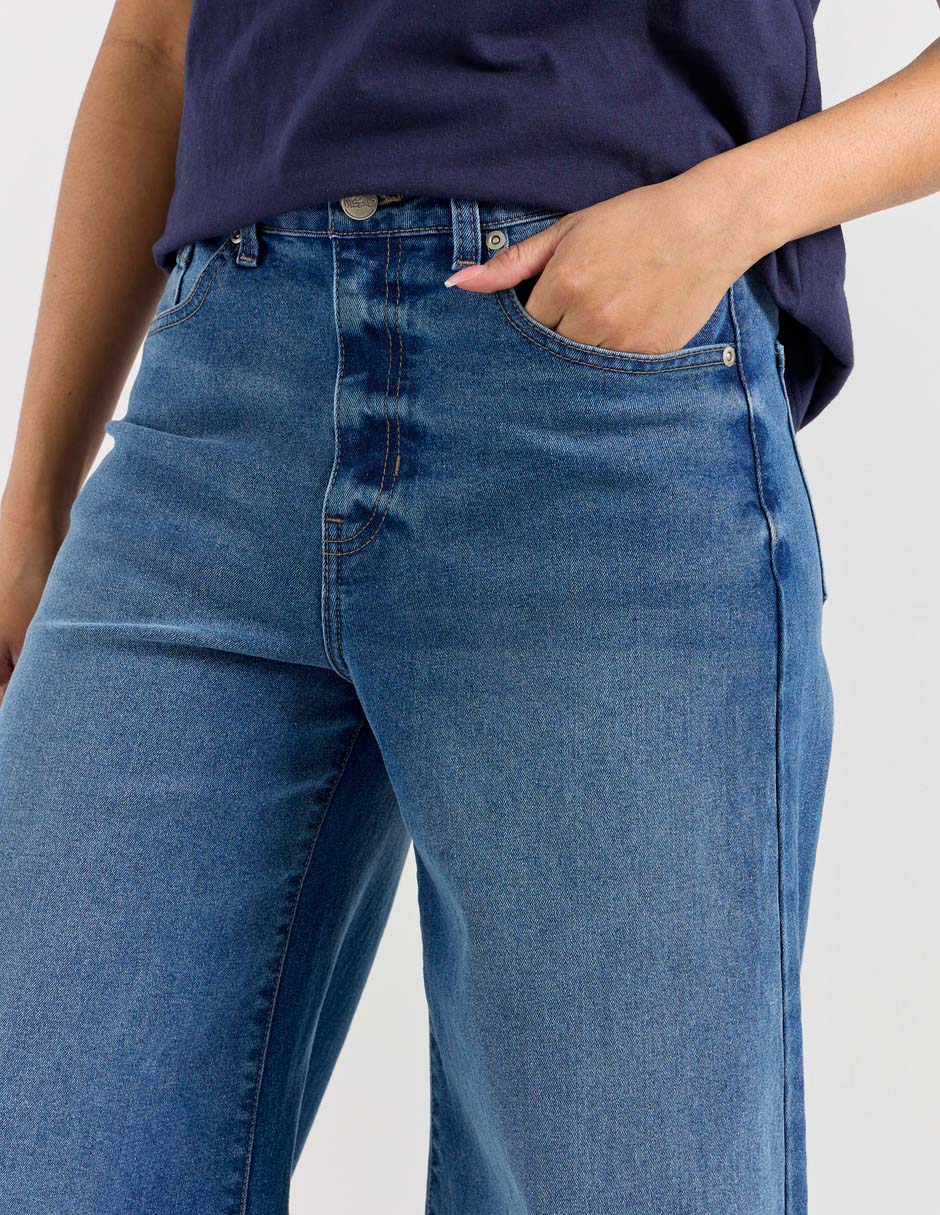 Jeans relaxed wide leg para mujer 4