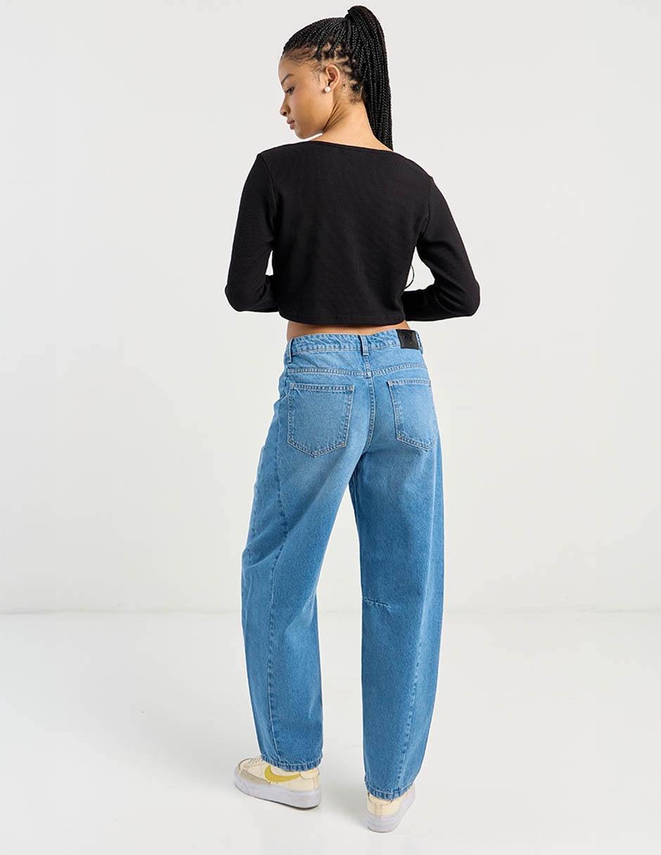 Jeans relaxed wide leg para mujer 6