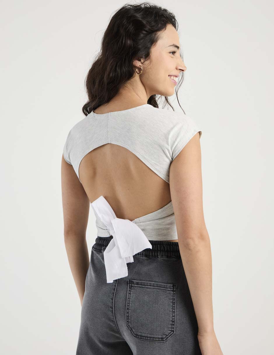 Playera manga corta cuello redondo para mujer 5