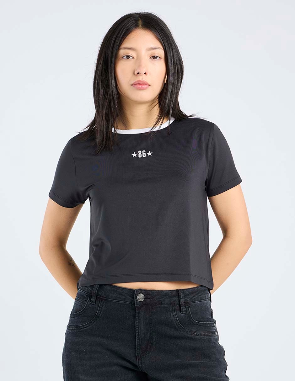 Playera manga corta cuello redondo para mujer Playera manga corta cuello redondo para mujer