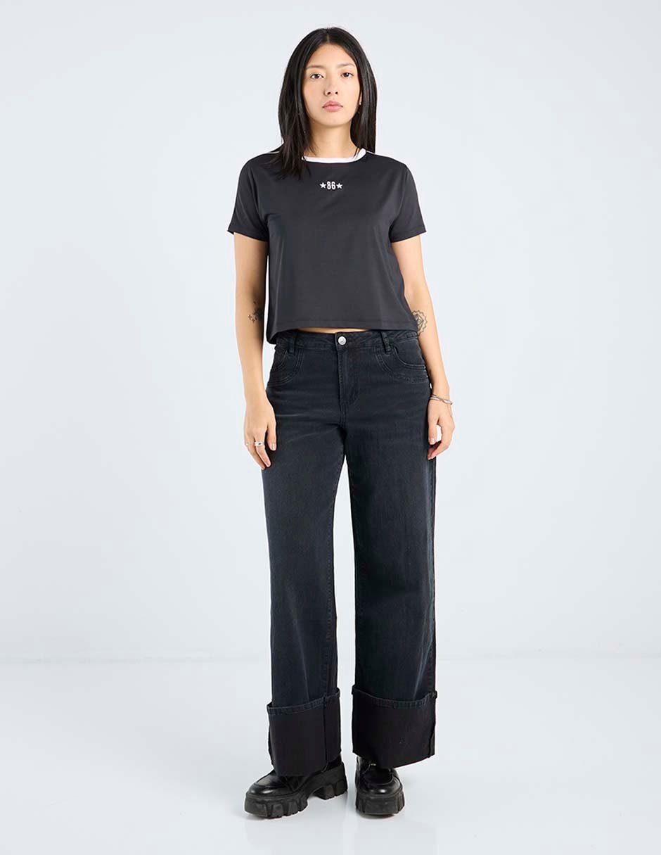 Playera manga corta cuello redondo para mujer 2