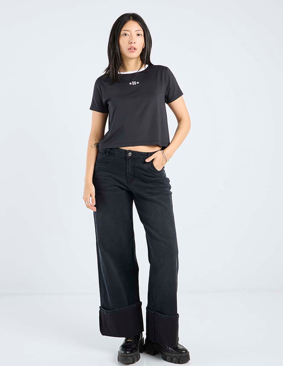 Playera manga corta cuello redondo para mujer 3