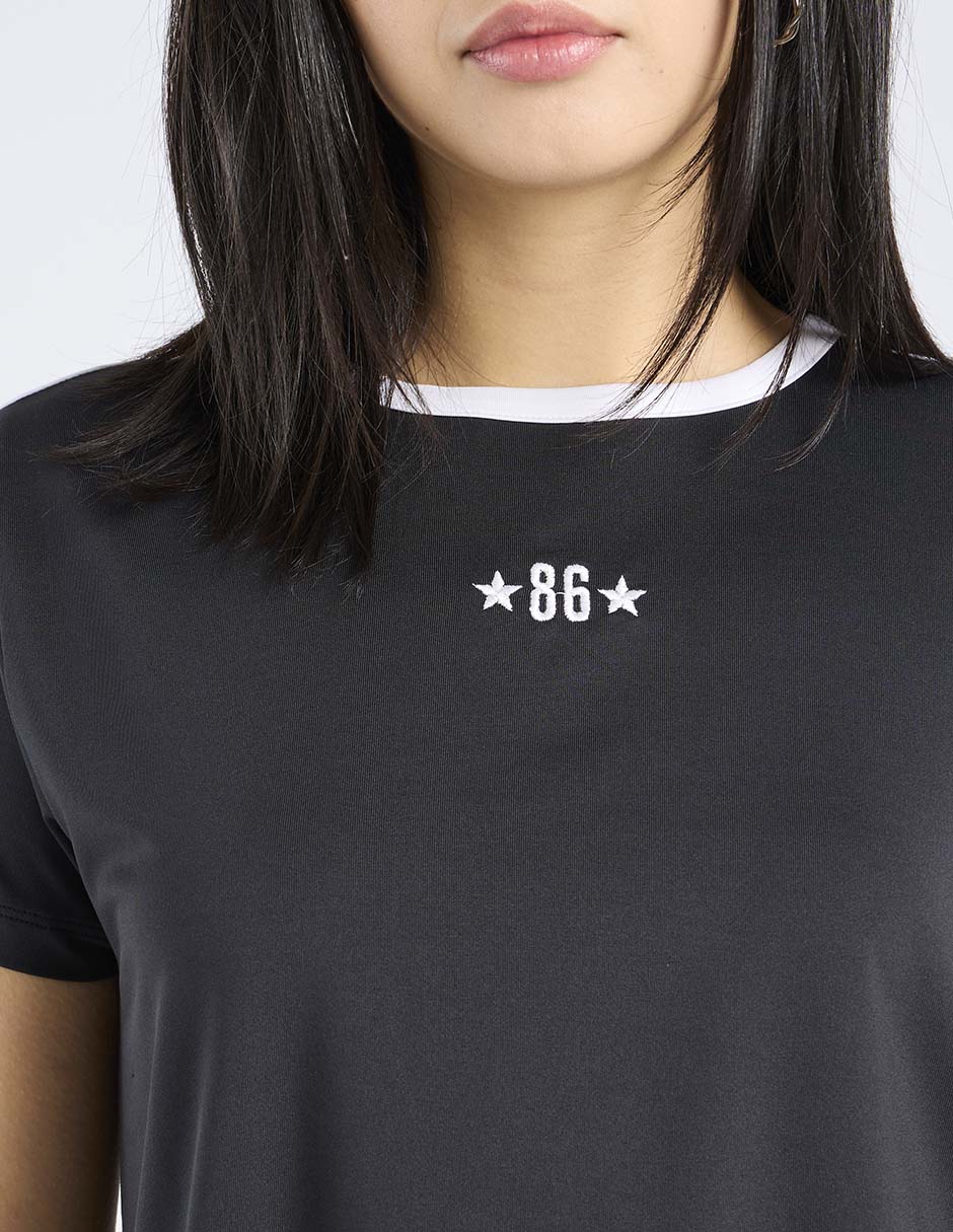 Playera manga corta cuello redondo para mujer 4