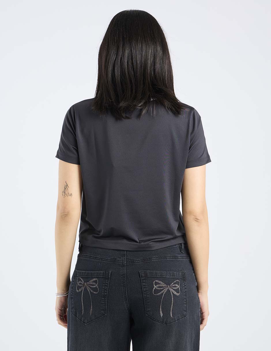 Playera manga corta cuello redondo para mujer 6
