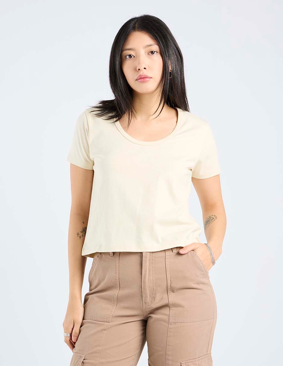 Playera manga corta cuello redondo para mujer Playera manga corta cuello redondo para mujer