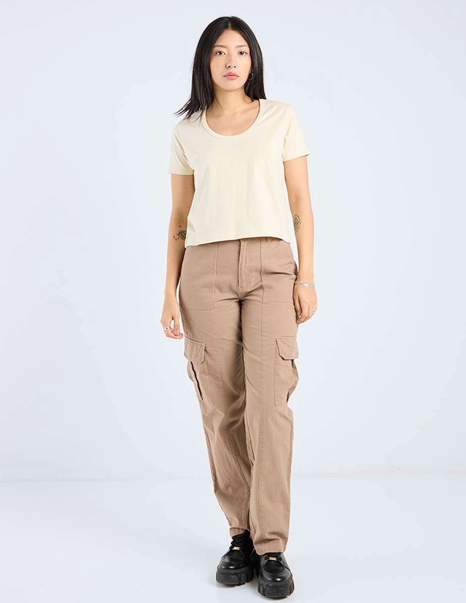 Playera manga corta cuello redondo para mujer 2