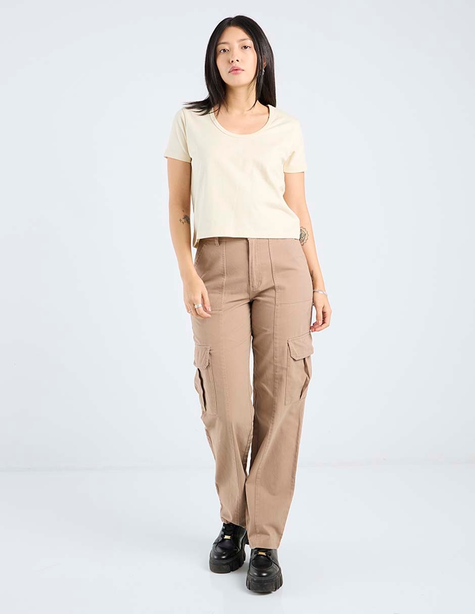 Playera manga corta cuello redondo para mujer 3