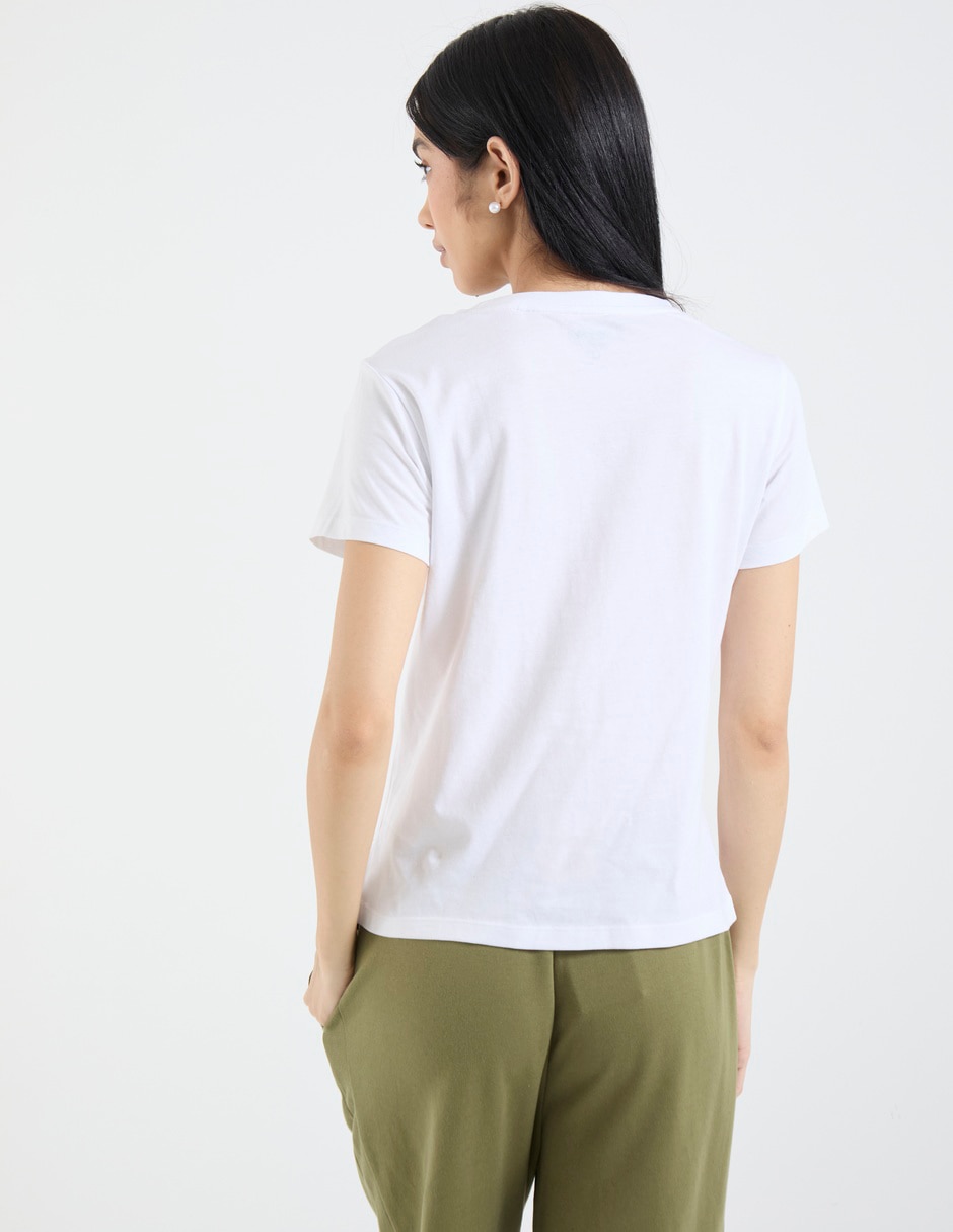Playera manga corta cuello redondo para mujer 2