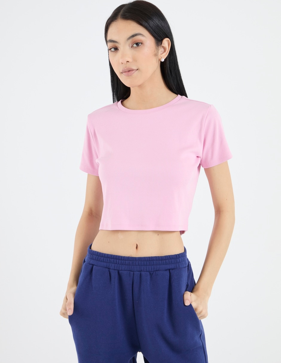 Playera manga corta cuello redondo para mujer Playera manga corta cuello redondo para mujer