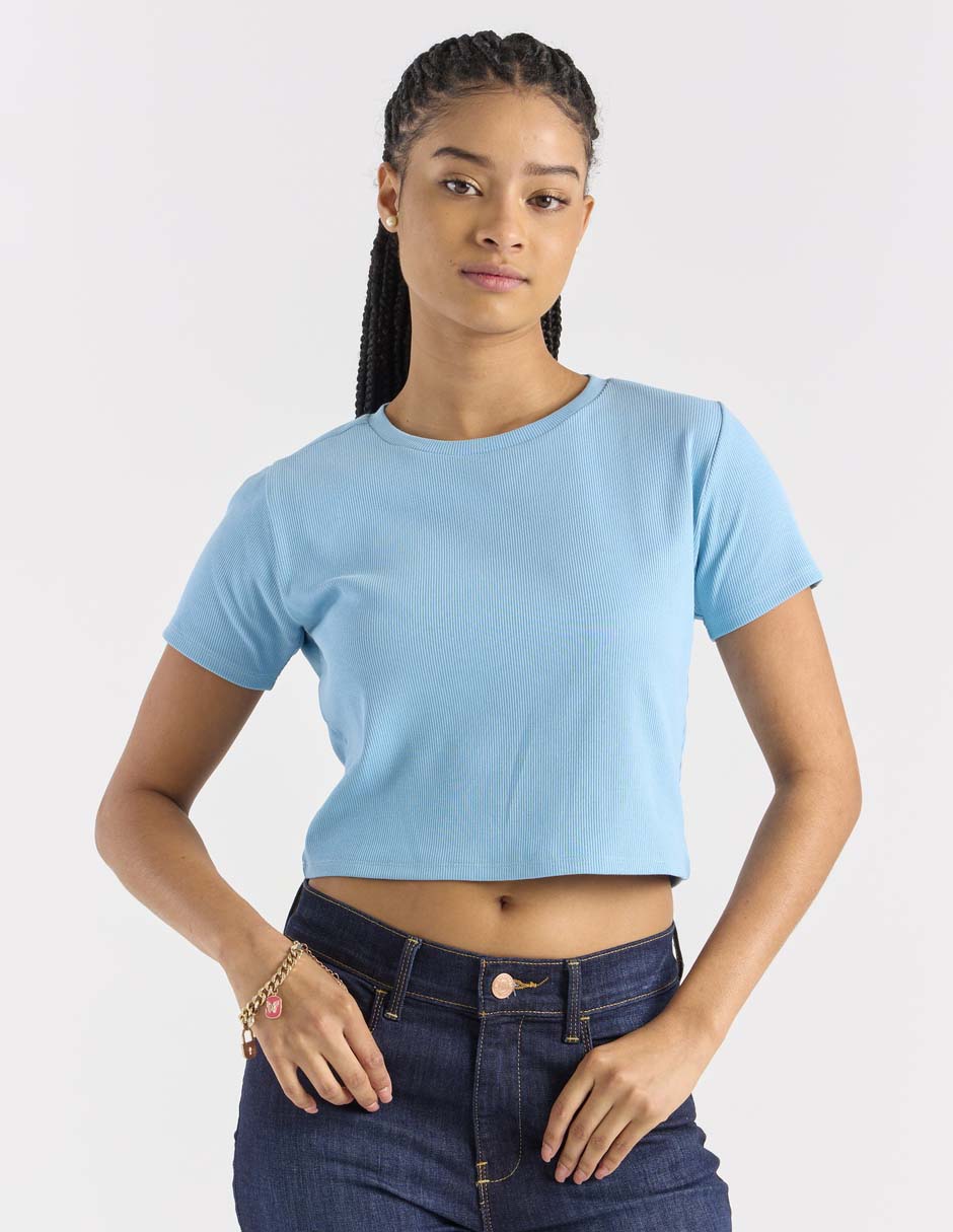 Playera manga corta cuello redondo para mujer Playera manga corta cuello redondo para mujer