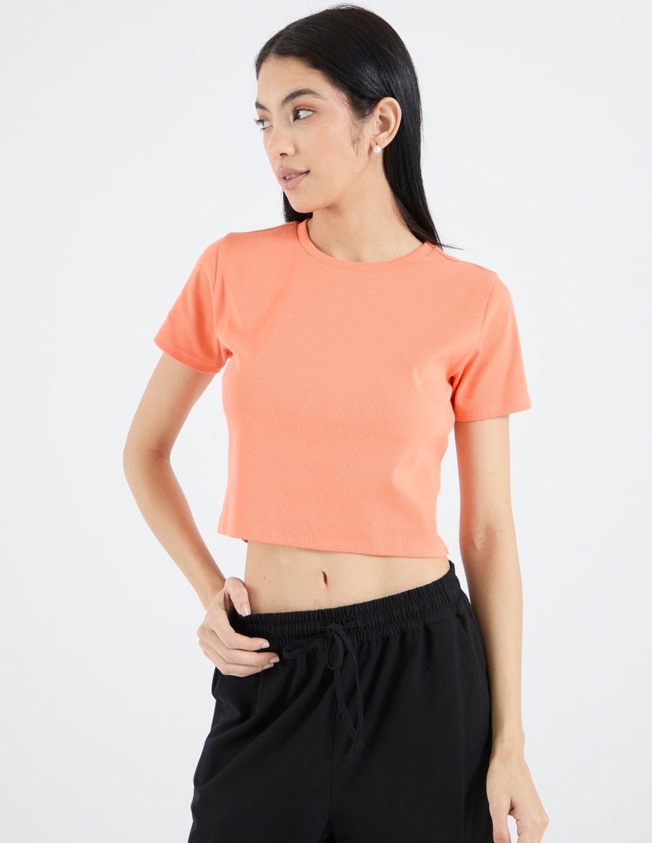 Playera manga corta cuello redondo para mujer Playera manga corta cuello redondo para mujer