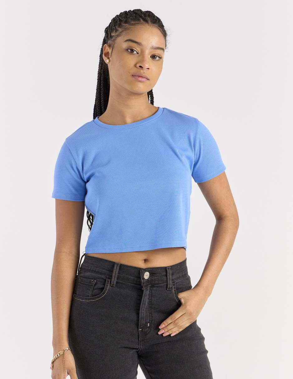 Playera manga corta cuello redondo para mujer Playera manga corta cuello redondo para mujer