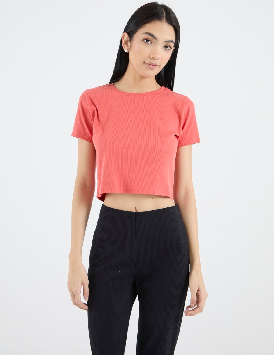 Playera manga corta cuello redondo para mujer Playera manga corta cuello redondo para mujer