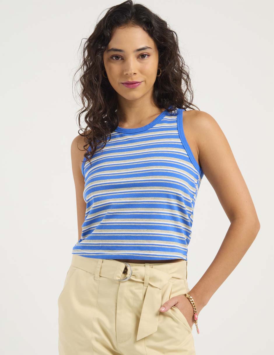 Top cuello redondo tirante ancho