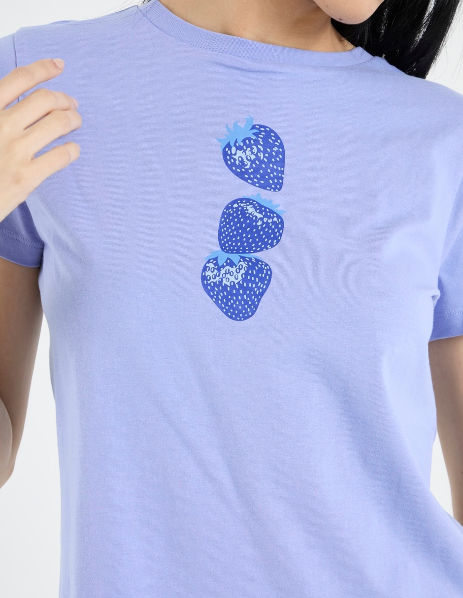 Playera manga corta cuello redondo para mujer 4