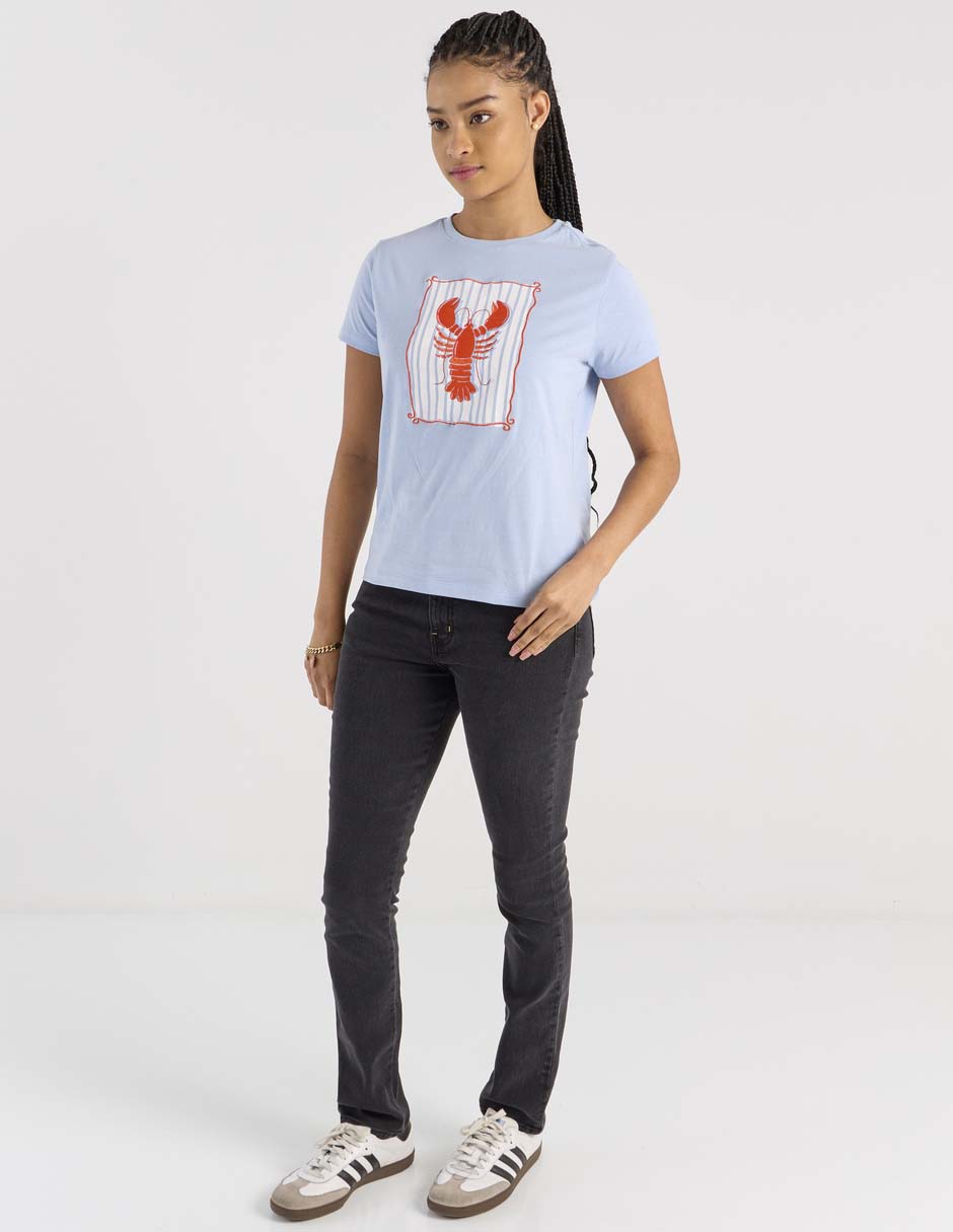 Playera manga corta cuello redondo para mujer 3